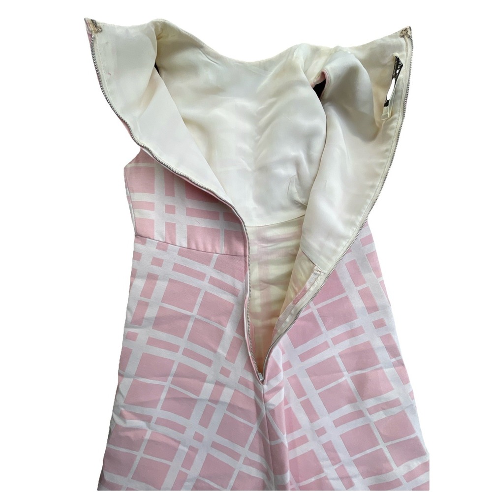 Vintage 1960s Eloise Curtis Happenstance Pink & White Mod Shift Dress Sleeveless - Picture 9 of 14